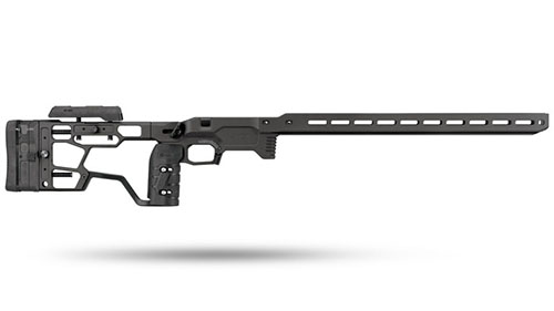 El MDT ACC Elite Chassis System para Remington 700 ofrece un equilibrio inigualable, control de retroceso y gestión de peso, mejorando tu precisión y velocidad en el tiro.